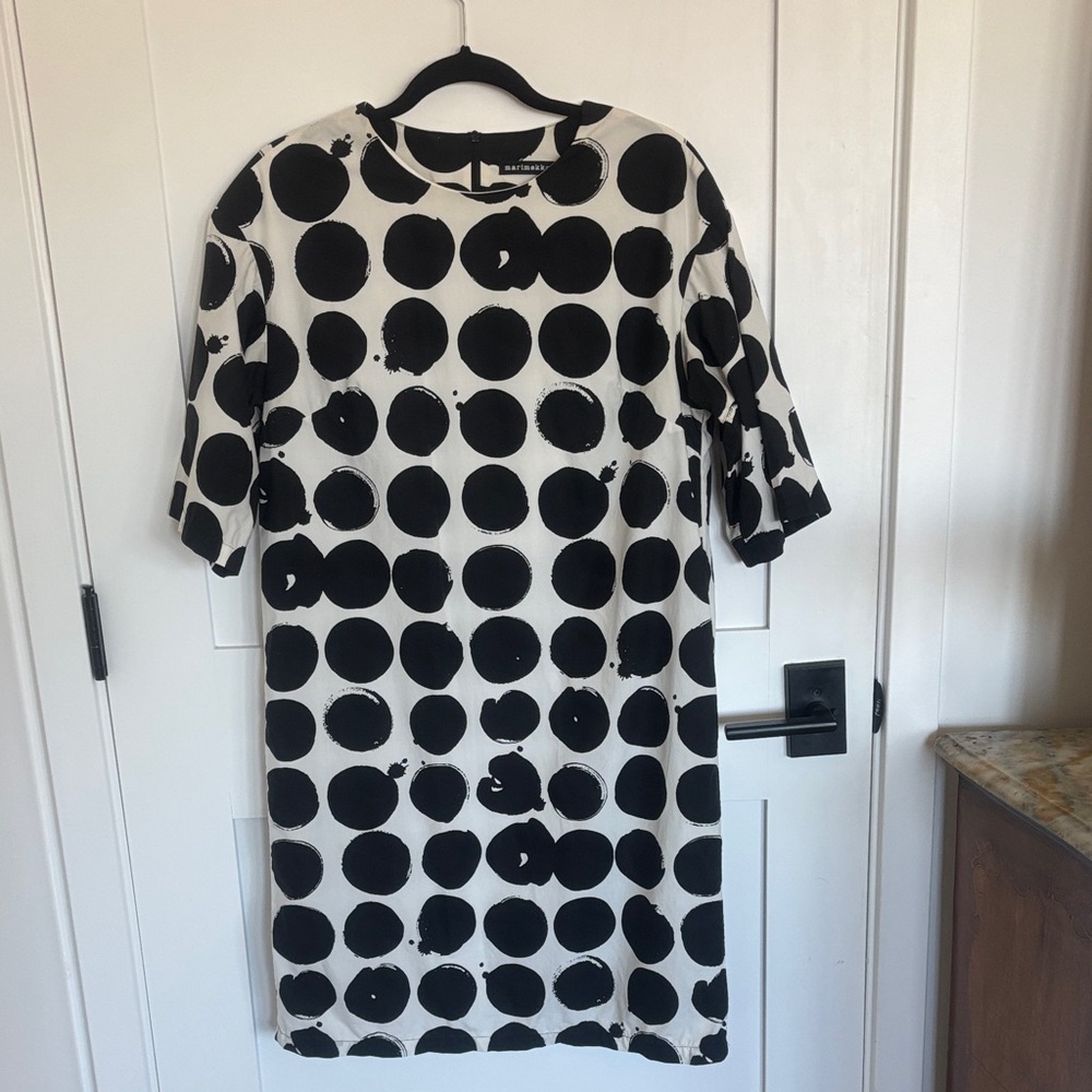 Marimekko Black and White Circle Print Dress